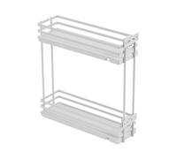 GTV Cesta Extraíble MOVIXPRO para Mueble de 200mm, Organizador de Cocina 2 Niveles, Carga 15kg, Base Antideslizante, Fijación Frontal 3D, Blanco (Sin Guías)