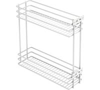 GTV Cesta Extraíble para Mueble de Cocina MOVIX, para Módulo de 200 mm, Montaje Lateral, 2 Niveles, Carga 15 kg, Incluye 4 Divisores, Organizador Despensa, Blanco