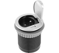 GTV - Enchufe empotrable para muebles CHARGER MINI 60 mm con enchufe francés con contacto de protección + USB 2,4 A, plateado - toma empotrada de mesa, estación de carga para cocina