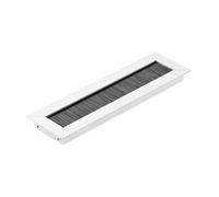 GTV - Grommet de Cable Merida, Solución de Cableado, Organizador de Cables Rectangular para Muebles, Sistema de Cables, Diseñado para Instalación en Encimera, Escritorio - 51 x 180 mm, Aluminio