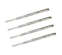 GTV Guías de Cajón de Bolas H30, Extracción Total, Guías Telescópicas, Capacidad de Carga 15 kg, L300 mm, Acero Galvanizado, Para Muebles Pequeños, 1 Par (Paquete de 4)