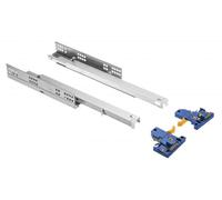 GTV Guías de Cajón Ocultas Modern Slide, Extracción Total con Cierre Suave, 250 mm, Capacidad de Carga 30 kg, Ajuste 3D, Acero Galvanizado, 1 Juego Completo