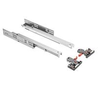 GTV Guías de cajón para empotrar (550 mm, sistema de rieles de cierre suave, guía de montaje baja, soporta hasta 30 kg, 1 juego = 2 unidades)