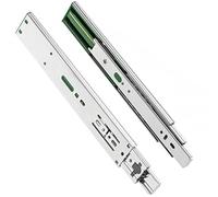 GTV H45 - Rieles para cajones (45,3 x 500 mm, acero galvanizado, sistema de rieles de cierre suave, guía de bolas, soporta hasta 30 kg, 1 juego = 2 unidades)