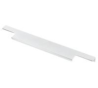 GTV Lind - Manija galvanizada cromada para muebles, distancia de perforación de 224 mm, 496 mm de longitud, barra de mango de perfil de borde ancho de 18 mm de ancho para armario de cocina, cajones