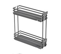 GTV - Organizador de cocina MOVIXPRO | Equipamiento de carga | Sistema de estantería extensible | Ancho exterior 200 mm | 2 estantes | Sin rieles | antracita