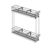 GTV - Organizador de cocina MOVIXPRO | Equipamiento de carga | Sistema de estantería extensible | Ancho exterior 150 mm | 2 estantes | Sin rieles | Cromo