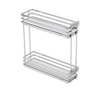 GTV - Organizador de cocina MOVIXPRO | Equipamiento de carga | Sistema de estantería extensible | Ancho exterior 150 mm | 2 estantes | Sin rieles | Cromo, blanco mate