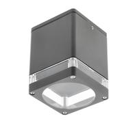 GTV Plafón de Techo Cuadrado RIVEN, Lámpara de Superficie para Exterior e Interior, Grado de Protección IP54, Casquillo GU10 máx. 35W, 102x120 mm, Aluminio Grafito