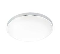 GTV Plafón LED de Techo ATOL, 32W 2560lm, Luz Blanca Neutra 4000K, Ø400mm, IP54 para Interior y Exterior, Diseño Moderno Perfil Bajo, Acabado Cromado