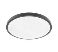 GTV Plafón LED Redondo ATOL, 32W 2560lm, Luz Neutra 4000K, Ø400mm, IP54 para Interior y Exterior, Lámpara de Techo de Perfil Bajo, Diseño Moderno, Negro