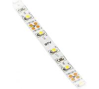 GTV Tira LED 50m Rollo Flash 2835MW, 60 LEDs/m, cortable cada 5cm, regulable, 3,7W/m, 12V DC, 8mm de ancho, Blanco Frío 6500K para iluminación de muebles