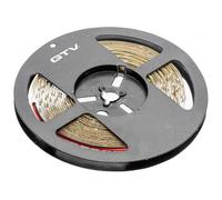 GTV Tira LED 5m Rollo Flash 2835MW, 300 LEDs (60 LED/m), Blanco Frío 6500K, Regulable, 3,7W/m, 12V DC, 8mm de ancho, para Muebles iluminación indirecta