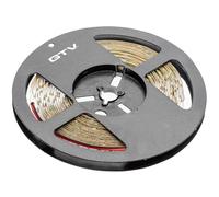 GTV Tira LED 5m Rollo Flash 2835MW, 600 LEDs (120/m), Regulable, cortable cada 2,5cm, 7,3W/m, 12V DC, 8mm de ancho, Blanco Neutro 4000K para Muebles Cocina