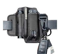 Guanan Bolsa de Herramientas Multiusos para Cinturón - Riñonera con 3 Bolsillos, Soporte para Llaves, Funda para Bolígrafo y Linterna