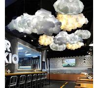 GUANSHAN 1 lámpara colgante de nube de simulación, lámpara de techo de nube flotante de PVC de fibra sintética creativa, lámpara de techo de nube decorativa para dormitorio, habitación de niños