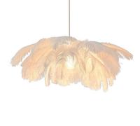 GUANSHAN Lámpara colgante creativa de plumas blancas, lámpara colgante con pantalla de plumas sencilla, lámpara de techo, lámpara de techo, lámpara decorativa para dormitorio, escaleras, comedor