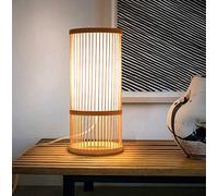 GUANSHAN Lámpara de mesa de bambú Linterna Lámpara de mesa Iluminación de mesa decorativa Luz de noche rústica Lámpara de noche Luz de estado de ánimo para dormitorio, sala de estar, hotel