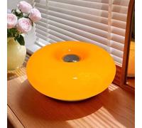 GUANSHAN Lámpara de mesa de donut naranja Lámpara de mesa de vidrio vintage Iluminación de mesa retro Ambiente decorativo Lámpara de noche Lámpara de mesita de noche para dormitorio, sala de estar
