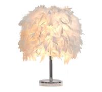 GUANSHAN Lámpara de mesa de plumas blancas, lámpara de noche, lámpara de mesa, pantalla de plumas para dormitorio, decoración del hogar, accesorios de fotografía, ESTILO 1,M