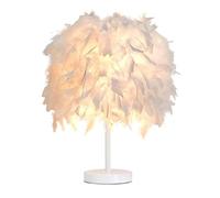 GUANSHAN Lámpara de mesa de plumas blancas, lámpara de noche, lámpara de mesa, pantalla de plumas para dormitorio, decoración del hogar, accesorios de fotografía, ESTILO 2, M