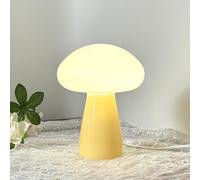 GUANSHAN Lámpara de mesa de vidrio retro, creativa, linda seta, lámpara de mesa para dormitorio, lámpara de noche, iluminación de mesa decorativa vintage, luz nocturna para sala de estar, dormitorio