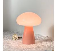 GUANSHAN Lámpara de mesa de vidrio retro, creativa, linda seta, lámpara de mesa para dormitorio, lámpara de noche, iluminación de mesa decorativa vintage, luz nocturna para sala de estar, dormitorio
