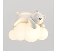 GUANSHAN Lámpara de Pared con Nube de Oso Durmiente de Dibujos Animados Decorativa para Habitación de Niños, Dormitorio, Pasillo