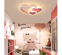 GUANSHAN Lámpara de Techo 3D LED Creativo Estereoscópico Corazones Lámpara de Techo Iluminación para Niños Niñas Dormitorio Jardín de Infantes, Luz Cálida, 44W, Rosa