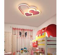 GUANSHAN Lámpara de Techo 3D LED Creativo Estereoscópico Corazones Lámpara de Techo Iluminación para Niños Niñas Dormitorio Jardín de Infantes, Luz Cálida, 30W, Rosa