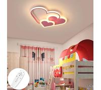 GUANSHAN Luz de techo 3D Led Corazones creativos Iluminación de lámpara de techo de atenuación continua para niños Niñas Dormitorio Jardín de infantes con control remoto, 30W