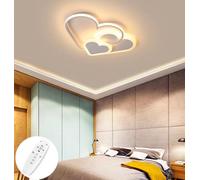 GUANSHAN Luz de techo 3D Led Corazones creativos Iluminación de lámpara de techo de atenuación continua para niños Niñas Dormitorio Jardín de infantes con control remoto, 44W