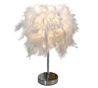 GUANSHAN Mini lámpara de mesa de plumas blancas, lámpara de noche, lámpara de mesa, pantalla de plumas para dormitorio, decoración del hogar, accesorios de fotografía, ESTILO 1, S