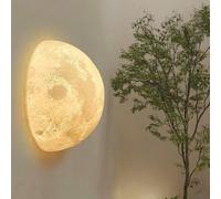 GUANSHAN Simulación 3D Luna Aplique de Pared Luna Aplique de Pared Decorativo Iluminación Creativa Fondo Aplique de Pared Decoración Mural Para Pasillo Sendero Escalera Mesita de Noche