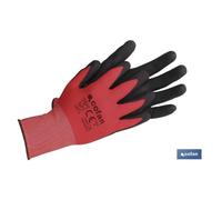 Guante impregnado sandy coated rojo/negro talla 6 venta unitaria