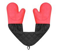 Guante para hornear para aplicaciones de horno y parrillas, guantes dobles acolchados de silicona antideslizantes para cocinar en la cocina, guantes de silicona resistentes calor para barbacoa