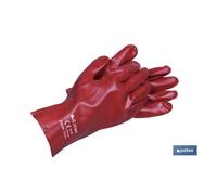 Guante pvc estanco rojo de 27 cms. caja 12 unid.