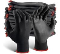 Guantes con revestimiento de PU, antideslizantes, para múltiples escenarios, de nailon, para trabajo, seguridad, duraderos, para jardinería, maquinaria, reparación automotriz, 6/12/18 Uds. 6PCS
