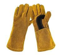Guantes de cuero ignífugos for soldar, aislamiento térmico, anticorte, estufa de leña, chimenea, barbacoa, hornear, Camping