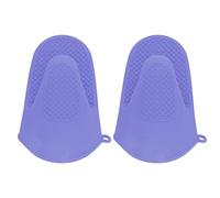 Guantes de Horno de 2 Piezas, Mini Silicona Engrosada para Evitar Quemaduras, Apto para Cocina Escaldada (Púrpura)