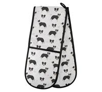 Guantes de horno dobles con motivo de Border Collie, resistentes al calor
