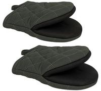 Guantes de horno resistentes al calor Unyqoos® con silicona antideslizante, forro de algodón, resistentes hasta 260 °C, lavables, con anilla para colgar, ideales para la cocina, la barbacoa y el campi