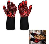 Guantes de silicona para parrilla, resistentes al calor, par, color /rojo