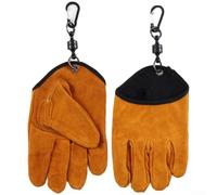 Guantes de soldadura de cuero vacuno grueso resistentes al calor para trabajos de parrilla y forja, guante de seguridad ignífugo con gancho magnético, guantes de horno para estufa de leña y fogata