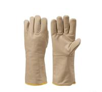 Guantes de soldadura de cuero vacuno, guantes de trabajo ignífugos resistentes al calor con puño extendido de 36 cm para soldadura MIG TIG, equipo de protección de manos de cuero