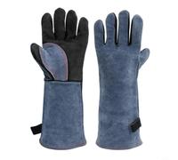 Guantes de soldadura TIG alargados de piel de vacuno, 16 pulgadas, resistentes al calor hasta 500 °C, con aislamiento de lámina de aluminio para MIG WEA, horno, chimenea y protección para barbacoa, 1
