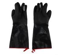Guantes resistentes al calor para barbacoa, guantes de neopreno extralargos para horno de hasta 500.0 °C, a prueba de aceite, protección de manos ignífuga, para camping y hogueras, color negro (grande