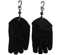 Guantes resistentes al calor para camping y barbacoa, cuero vacuno grueso con colgante magnético, protección ignífuga hasta 200 °C, guante de seguridad de 23,5 cm de largo (negro)