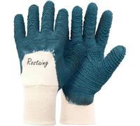 GUANTES ROSTAING PROTECT - Par de Guantes de Jardinería de Látex Mixto para Rosas y Espinas Pequeñas - Protección Impermeable - Ideal para Podar Espinas - Guantes de Protección - Verde Azul