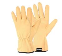 Guantes ROSTAING TRADITION - Par de Guantes de Jardinería en Piel Tratada Hidrófuga - Todo trabajo en ambientes secos y húmedos - Plantar, cavar y escardar - Cómodos y Tradicionales